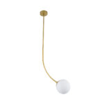 GLOBOSTAR® DRIZZLE 00922 Μοντέρνο Φωτιστικό Οροφής με Ντουί 1 x E27 AC 220-240V IP20 - Λευκό & Χρυσό - Μ15 x Π15 x Υ70cm - Image 2