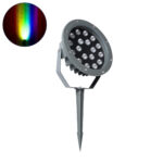 GloboStar® TREELIGHT-RIVA 90366 Σποτ Φωτισμού Ειδικό για Φυτά - Δέντρα με Βάση Κήπου / Καρφωτό LED 24W 2040lm 10° DC 24V Αδιάβροχο IP67 Φ20.5 x Υ6.5cm RGBW DMX512 - Γκρι Ανθρακί - 3 Years Warranty - Image 2