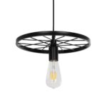 GLOBOSTAR® CASTOR 999-0228 Vintage Κρεμαστό Φωτιστικό Οροφής με Ντουί 1 x E27 AC 220-240V IP20 - Μαύρο - Μ30 x Π30 x Υ11cm