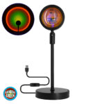 GloboStar® 00816 Επιτραπέζιο Φωτιστικό Πορτατίφ LED 12W 600lm 180° DC 5V IP20 Κίτρινο - Πράσινο - Κόκκινο - Πορτοκαλί RAINBOW EFFECT Μαύρο Μέταλλο με Διάφανο Πλαστικό - Μ10 x Π10 x Υ26.5cm - 2 Xρόνια Εγγύηση - Image 2