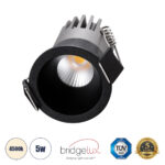 GLOBOSTAR® MICRO-S 60238 Χωνευτό Downlight Σποτ LED 5W 650lm 38° AC 220-240V IP20 Φυσικό Λευκό 4500K - Bridgelux COB Chip & TÜV SÜD Driver - Μαύρο Ματ - Μ4 x Π4 x Υ5.9cm / Q3.5cm - 5 Χρόνια Εγγύηση - Image 2