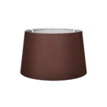 GloboStar® COVER 203-0265 Μοντέρνο Φωτιστικό Καπέλο Καφέ Ύφασμα για Ντουί E27 - Μ38 x Π38 x Υ24cm - Image 2