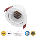 GLOBOSTAR® LEO-R 60285 Χωνευτό Κινούμενο Downlight Σποτ με Honeycomb Anti Glare Reflector LED 10W 1250lm 38° AC 220-240V IP20 Θερμό Λευκό 2700K - Bridgelux COB Chip & TÜV SÜD Driver - Λευκό Ματ - Μ8.5 x Π8.5 x Υ6.6cm / Q7.5cm - 5 Χρόνια Εγγύηση - Image 2