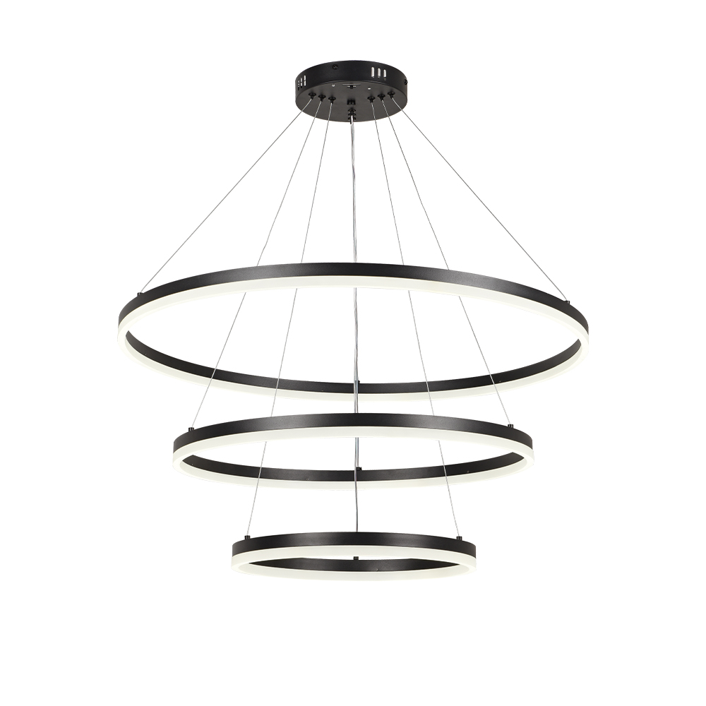 35 InLight Κρεμαστό φωτιστικό LED 100W 3CCT (by switch on base) D:60cm (6095-A-Black) - Image 1