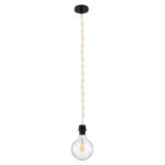 GLOBOSTAR® SHAQRA 36216 Μοντέρνο Κρεμαστό Φωτιστικό Οροφής με Ντουί 1 x E27 AC 220-240V IP20 - Μπεζ & Μαύρο - Μ4 x Π4 x Υ110cm - Image 2