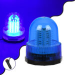 GloboStar® 85158 PRO Series Φάρος Σήμανσης Οχήματος Αστυνομίας για Αυτοκίνητα & Φορτηγά 6 Προγραμμάτων Φωτισμού STROBE LED 20W DC 10-30V Αδιάβροχος IP65 Μπλε - Image 2