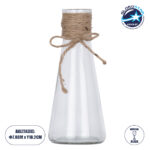 GloboStar® LUCY 35615 Διακοσμητικό Βάζο Γυάλινο Διάφανο με Σχοινί Φ7.8 x Υ18.2cm