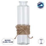GloboStar® LUCY 35618 Διακοσμητικό Βάζο Γυάλινο Διάφανο με Σχοινί Φ5.8 x Υ19.6cm