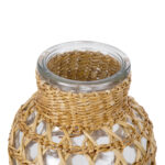 GloboStar® MANDY 35626 Διακοσμητικό Βάζο Γυάλινο Διάφανο με Μπαμπού Φ10.5 x Υ20cm - Image 4