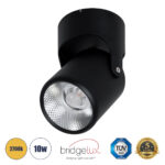 GLOBOSTAR® DETRONIC 60505 Κινούμενο Downlight Σποτ LED 10W 1250lm 24° AC 220-240V IP20 Θερμό Λευκό 2700K - Bridgelux COB Chip & TÜV SÜD Driver - Μαύρο Ματ - Μ9 x Π9 x Υ16cm - 5 Χρόνια Εγγύηση - Image 2