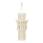 GloboStar® 36200 ETHIOPIA Boho Καπέλο Φωτιστικού- Μακραμέ Πλεκτό Χειροποίητο Μπεζ Βαμβακερό Νήμα - Μ30 x Π30 x Υ90cm - Image 3
