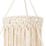 GloboStar® 36200 ETHIOPIA Boho Καπέλο Φωτιστικού- Μακραμέ Πλεκτό Χειροποίητο Μπεζ Βαμβακερό Νήμα - Μ30 x Π30 x Υ90cm - Image 5