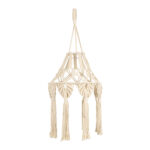 GloboStar® 36201 MOROCCO Boho Καπέλο Φωτιστικού- Μακραμέ Πλεκτό Χειροποίητο Μπεζ Βαμβακερό Νήμα - Μ30 x Π30  x Υ70cm - Image 3