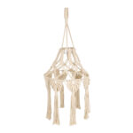 GloboStar® 36201 MOROCCO Boho Καπέλο Φωτιστικού- Μακραμέ Πλεκτό Χειροποίητο Μπεζ Βαμβακερό Νήμα - Μ30 x Π30  x Υ70cm - Image 4