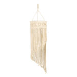 GloboStar® 36203 TUNISIA Boho Καπέλο Φωτιστικού- Μακραμέ Πλεκτό Χειροποίητο Μπεζ Βαμβακερό Νήμα - Μ30 x Π30  x Υ120cm - Image 3