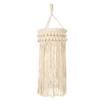 GloboStar® 36205 UGANDA Boho Καπέλο Φωτιστικού- Μακραμέ Πλεκτό Χειροποίητο Μπεζ Βαμβακερό Νήμα - Μ25 x Π25  x Υ70cm - Image 3