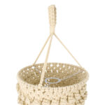 GloboStar® 36205 UGANDA Boho Καπέλο Φωτιστικού- Μακραμέ Πλεκτό Χειροποίητο Μπεζ Βαμβακερό Νήμα - Μ25 x Π25  x Υ70cm - Image 5
