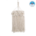 GLOBOSTAR® CONGO 36206 Boho Κρεμαστό Φωτιστικό Οροφής με Ντουί 1 x E27 AC 220-240V IP20 - Μπεζ - Μ30 x Π30 x Υ50cm