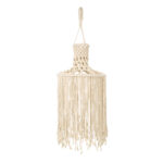GloboStar® 36207 SENEGAL Boho Καπέλο Φωτιστικού- Μακραμέ Πλεκτό Χειροποίητο Μπεζ Βαμβακερό Νήμα - Μ30 x Π30  x Υ80cm - Image 3