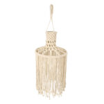 GloboStar® 36207 SENEGAL Boho Καπέλο Φωτιστικού- Μακραμέ Πλεκτό Χειροποίητο Μπεζ Βαμβακερό Νήμα - Μ30 x Π30  x Υ80cm - Image 4