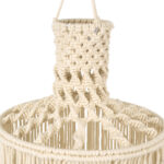 GloboStar® 36207 SENEGAL Boho Καπέλο Φωτιστικού- Μακραμέ Πλεκτό Χειροποίητο Μπεζ Βαμβακερό Νήμα - Μ30 x Π30  x Υ80cm - Image 5