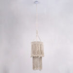 GLOBOSTAR® ZAMBIA 36208 Boho Κρεμαστό Φωτιστικό Οροφής με Ντουί 1 x E27 AC 220-240V IP20 - Μπεζ - Μ30 x Π30 x Υ60cm - Image 4