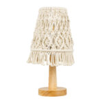 GLOBOSTAR® RWANDA 36210 Boho Επιτραπέζιο Φωτιστικό Πορτατίφ με Ντουί 1 x E27 AC 220-240V IP20 - Μπεζ & Καφέ - Μ15 x Π15 x Υ30cm - Image 4