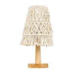 GLOBOSTAR® RWANDA 36210 Boho Επιτραπέζιο Φωτιστικό Πορτατίφ με Ντουί 1 x E27 AC 220-240V IP20 - Μπεζ & Καφέ - Μ15 x Π15 x Υ30cm - Image 5