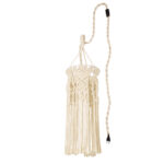 GLOBOSTAR® BAHRI 36211 Boho Κρεμαστό Φωτιστικό Οροφής με Ντουί 1 x E27 AC 220-240V IP20 - Μπεζ - Μ20 x Π20 x Υ65cm - Image 3