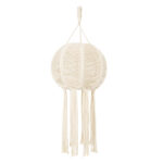 GloboStar® 36214 EGYPT Boho Καπέλο Φωτιστικού- Μακραμέ Πλεκτό Χειροποίητο Μπεζ Βαμβακερό Νήμα - Μ30 x Π30  x Υ75cm - Image 3