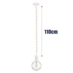 GLOBOSTAR® SHAQRA 36215 Μοντέρνο Κρεμαστό Φωτιστικό Οροφής με Ντουί 1 x E27 AC 220-240V IP20 - Μπεζ & Λευκό - Μ4 x Π4 x Υ110cm - Image 3