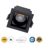 GLOBOSTAR® PLUTO-S 60269 Χωνευτό Downlight Σποτ με Honeycomb Anti Glare Reflector LED 7W 875lm 38° AC 220-240V IP20 Θερμό Λευκό 2700K - Bridgelux COB Chip & TÜV SÜD Driver - Μαύρο Ματ - Μ6.4 x Π6.4 x Υ4.9cm / Q5.5 x 5.5cm - 5 Χρόνια Εγγύηση - Image 2