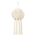 GloboStar® 36214 EGYPT Boho Καπέλο Φωτιστικού- Μακραμέ Πλεκτό Χειροποίητο Μπεζ Βαμβακερό Νήμα - Μ30 x Π30  x Υ75cm - Image 2