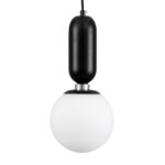 GLOBOSTAR® MAVERICK 00945 Μοντέρνο Κρεμαστό Φωτιστικό Οροφής με Ντουί 1 x E27 AC 220-240V IP20 - Μαύρο & Λευκό - Μ15 x Π15 x Υ33cm - Image 2