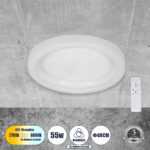 GLOBOSTAR® ARIANA 61035 Μοντέρνο Φωτιστικό Οροφής LED 55W 6376lm 120° AC 220-240V IP20 Ρυθμιζόμενο Λευκό CCT με Χειριστήριο από 2700K έως 6000K Dimmable - Lumileds SMD Chip - Λευκό Ματ - Μ48 x Π48 x Υ9cm - 3 Χρόνια Εγγύηση - Image 2