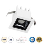 GLOBOSTAR® LUMINAR 60314 Χωνευτό Downlight Σποτ LED 2W 280lm 36° AC 220-240V IP20 Φυσικό Λευκό 4500K - Osram SMD Chip & TÜV SÜD Driver - Λευκό & Μαύρο Ματ - Μ4.3 x Π4.3 x Υ4.5cm / Q3.5 x 3.5cm - 5 Χρόνια Εγγύηση - Image 2
