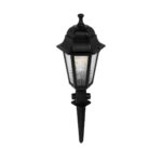 GloboStar® VITRO 203-0193 Vintage Καρφωτό Φωτιστικό Φαναράκι Μονόφωτο 1 x E27 IP44 Μαύρο & Διάφανο Πλαστικό - Μ17 x Π17 x Υ55cm - Image 2