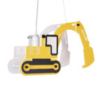 GLOBOSTAR® EXCAVATOR 61579 Παιδικό Κρεμαστό Φωτιστικό Οροφής με Ντουί 1 x E27 AC 220-240V IP20 - Κίτρινο & Μαύρο - Μ45 x Π15.5 x Υ27cm - Image 2