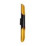 GLOBOSTAR® ESTERINA 01302 Μοντέρνο Φωτιστικό Τοίχου - Απλίκα με Ντουί 2 x E27 AC 220-240V IP20 - Μαύρο & Χρυσό - Μ5.5 x Π8 x Υ60cm - Image 2