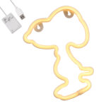 GloboStar® 78578 Φωτιστικό Ταμπέλα Φωτεινή Επιγραφή NEON LED Σήμανσης SNOOPY 5W με Καλώδιο Τροφοδοσίας USB - Μπαταρίας 3xAAA (Δεν Περιλαμβάνονται) - Θερμό Λευκό 2700K - Image 2
