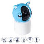 GloboStar® 86079 Επιτραπέζια Κάμερα WiFi HD 1080P 350° Διπλή Κατέυθυνση Ομιλίας & Ανιχνευτή Κίνησης - Απομακρυσμένος Έλεγχος Body Auto Tracking IP20 - Γαλάζιο Λευκό - Φ8 x Υ13cm - 2 Χρόνια Εγγύηση - Image 2
