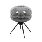GLOBOSTAR® JAVAN 00738 Μοντέρνο Επιτραπέζιο Φωτιστικό Πορτατίφ με Ντουί 1 x E27 AC 220-240V IP20 - Μαύρο Φιμέ & Μαύρο - Μ30 x Π30 x Y40cm - Image 2