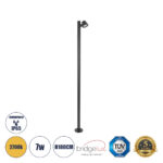GloboStar® GARDENIA 60510 Φωτιστικό Κήπου - Πάρκου - Πλατείας - Κολωνάκι Αρχιτεκτονικού Φωτισμού Εξωτερικού Χώρου LED 7W 700lm 60° AC220-240V Αδιάβροχο IP65 - Σώμα Αλουμινίου & Tempered Glass - Μ15 x Π18 x Υ180cm - Θερμό Λευκό 2700K - Γκρι Ανθρακί - Bridgelux Chip - 5 Years Warranty - Image 2