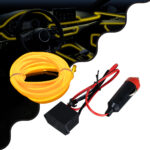 GLOBOSTAR® ELWIRE 82208 Κιτ Διακοσμητικού Φωτισμού Αυτοκινήτου LED 1.2W 84lm 360° DC 12V Αδιάβροχο IP65 Κίτρινο - Μ300 x Π1 x Υ0.3cm - 1 Χρόνο Εγγύηση - Image 2