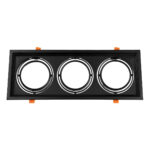 GLOBOSTAR® VITA 77857 Χωνευτή Κινούμενη Βάση για 3 x Σποτ AR111 για Ντουί GU10/GU5.3 IP20 - Μαύρο Ματ - Μ48.7 x Π18 x Υ5.5cm / Q47.5 x 17cm - Image 2