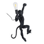 GLOBOSTAR® APES 01804 Μοντέρνο Φωτιστικό Τοίχου - Απλίκα με Ντουί 1 x E27 AC 220-240V IP20 - Μαύρο - Μ34 x Π31 x Υ61cm - Image 2
