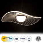 GLOBOSTAR® ACRYLICA 60974 Μοντέρνο Κρεμαστό Φωτιστικό Οροφής LED 20W 2240lm 360° AC 220-240V IP20 Ρυθμιζόμενο Λευκό CCT με On/Off 2700K/4500K/6000K - Lumileds SMD Chip - Διάφανο & Μαύρο Ματ - Μ40 x Π40 x Υ6.5cm - 3 Χρόνια Εγγύηση - Image 2