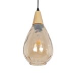 GLOBOSTAR® NOAH 999-0185 Μοντέρνο Κρεμαστό Φωτιστικό Οροφής με Ντουί 1 x E27 AC 220-240V IP20 - Μελί & Μπεζ - Μ16 x Π16 x Υ32cm