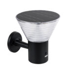 GLOBOSTAR® VEGGIE 90530 Μοντέρνο Φωτιστικό Τοίχου - Απλίκα LED 10W 330lm 120° με Ενσωματωμένο Φωτοβολταϊκό Panel 6V 2W & Επαναφορτιζόμενη Μπαταρία Li-ion 3.2V 1800mAh με Αισθητήρα Ημέρας-Νύχτας Αδιάβροχο IP65 Ψυχρό Λευκό 6000K - Μαύρο- Μ23 x Π30 x Υ25cm - 2 Χρόνια Εγγύηση - Image 2