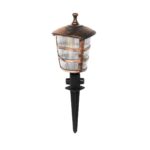 GloboStar® ZARDIN 203-0228 Vintage Καρφωτό Φωτιστικό Φαναράκι Μονόφωτο 1 x E27 IP44 Χάλκινο & Διάφανο Πλαστικό - Μ17 x Π17 x Υ50cm - Image 2